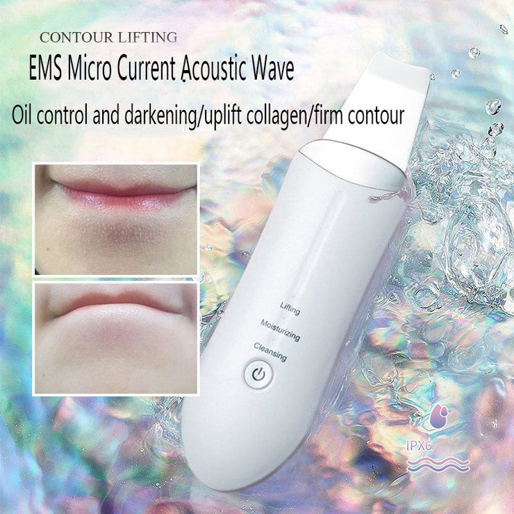 Ultrasonic Facial Skin Scrubber Beauty Machine Ion Deep Face Cleaning Peeling Shovel Exfoliating Skin Care Device