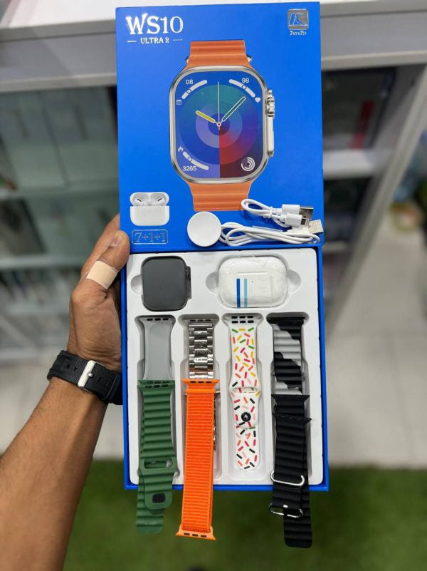 →WS10 Ultra 2 Smart Watch with Airpods & 7 Straps
