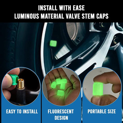 Car Wheel Tyre Fluorescent Night Glowing caps decor