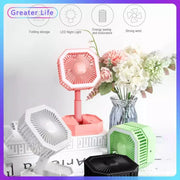 Portable Folding Fan, Desktop Fan Retractable Adjustable Table Cooling Plastic Fan