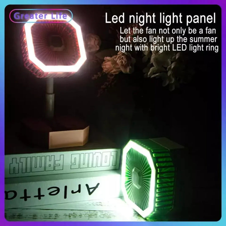 Portable Folding Fan, Desktop Fan Retractable Adjustable Table Cooling Plastic Fan