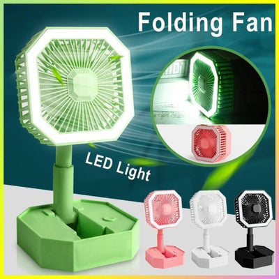 Portable Folding Fan, Desktop Fan Retractable Adjustable Table Cooling Plastic Fan