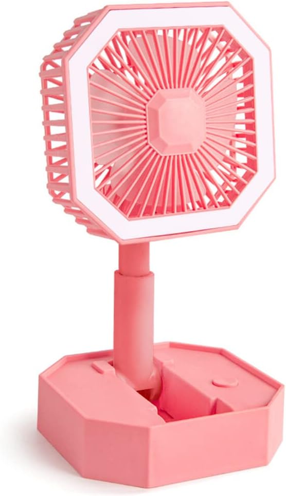 Portable Folding Fan, Desktop Fan Retractable Adjustable Table Cooling Plastic Fan