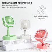 Portable Folding Fan, Desktop Fan Retractable Adjustable Table Cooling Plastic Fan