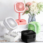 Portable Folding Fan, Desktop Fan Retractable Adjustable Table Cooling Plastic Fan